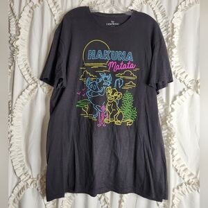 Disney Hakuna Matata Mens Size XL Lion Kinh Black Neon Glow Tee Shirt